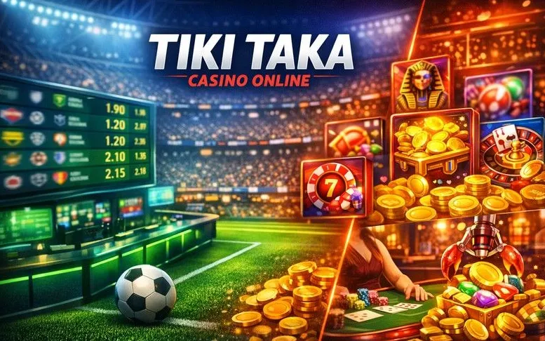 Tiki Taka Casino login page hero banner